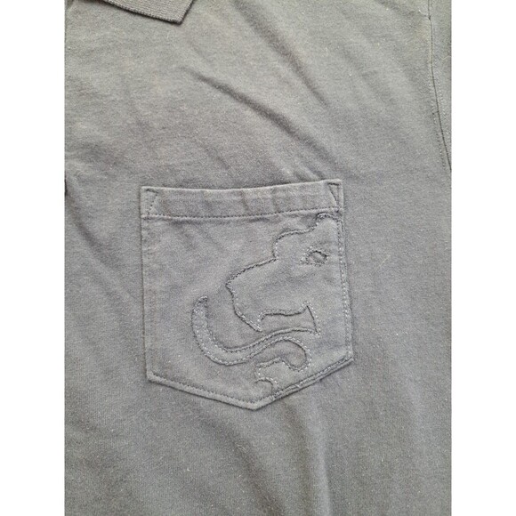 Vtg Y2k 2002 Navy Blue Mens Polo Hilfiger Pocket Crest Red Label Large Prep - Picture 4 of 11